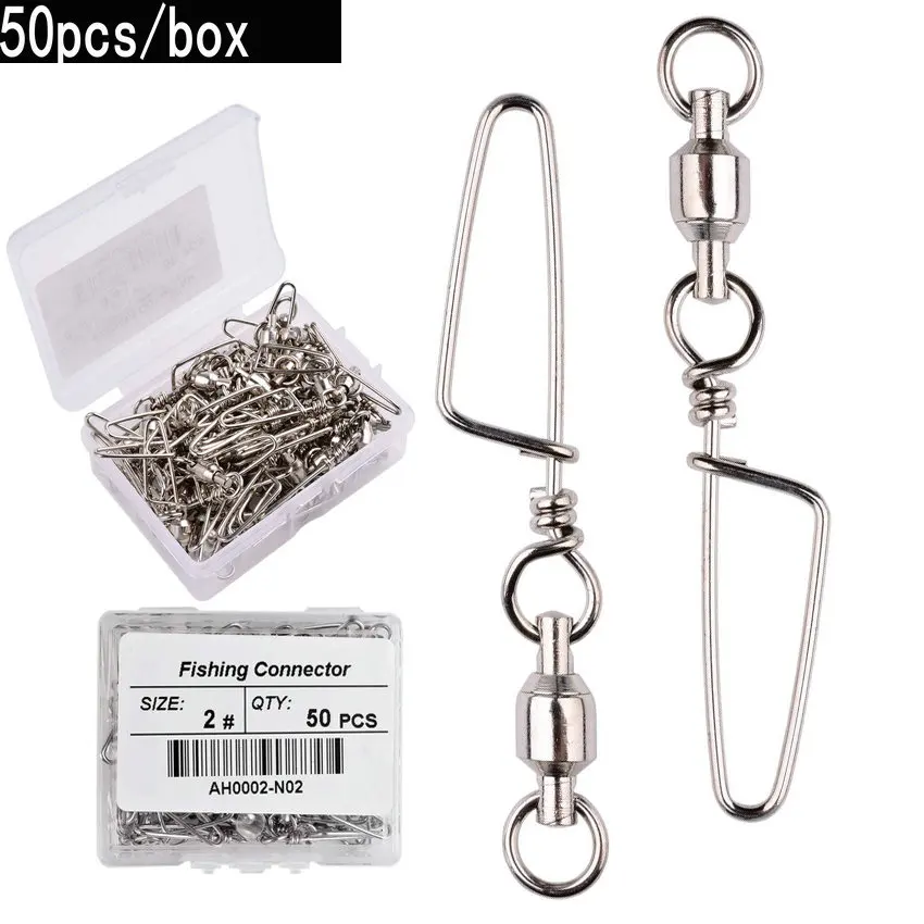 Fishing Lure Box - 50pcs Fishing Ball Bearing Swivel with