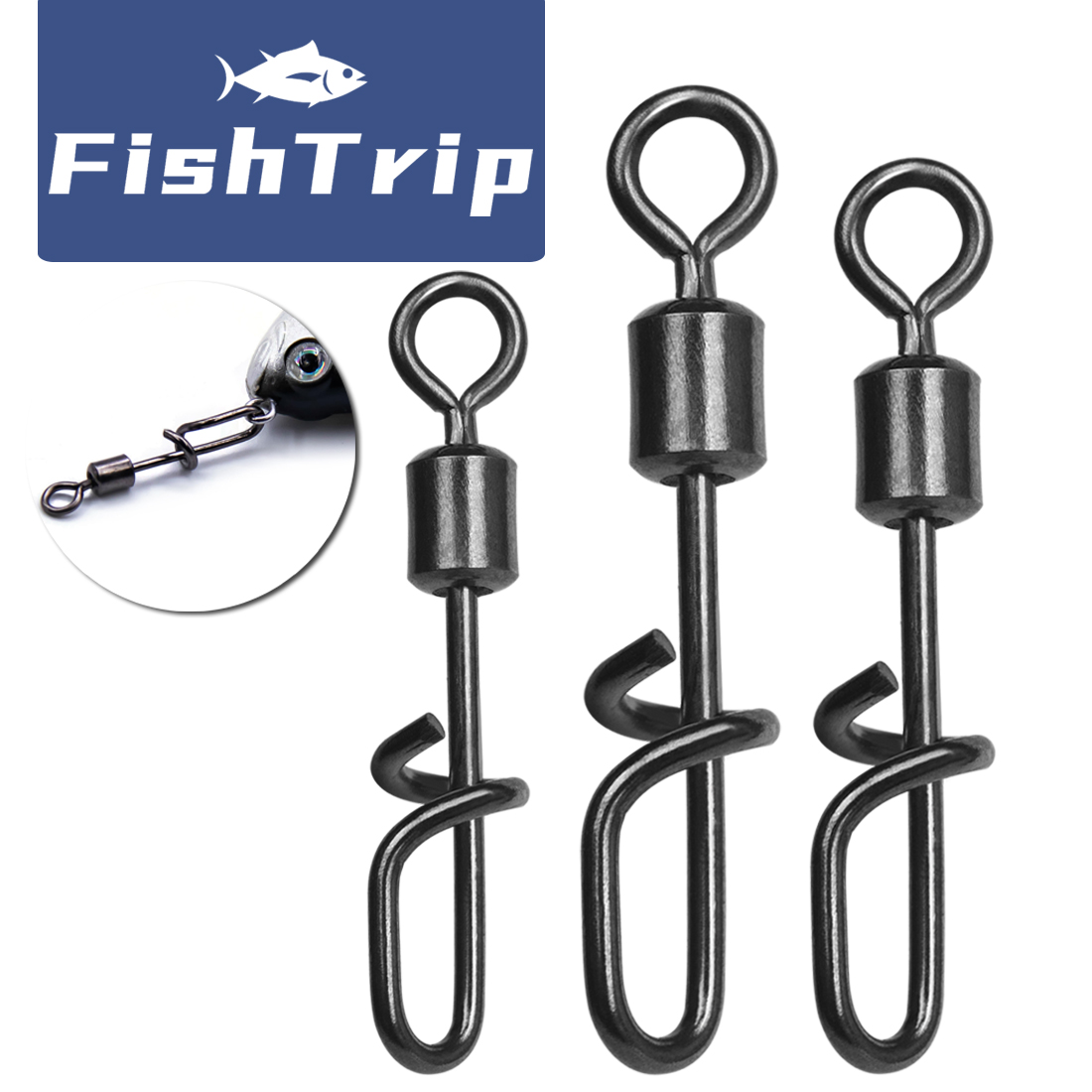 Fishing Lure Accessories - FishTrip Fishing Swivel Snap T- Shape