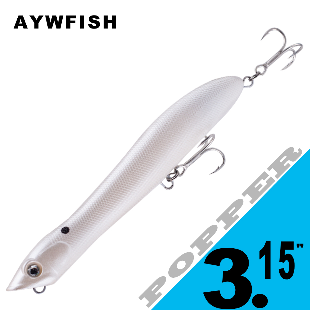 Fishing Lure Popper - AYWFISH 8CM 6.2G Baby Popper Fishing