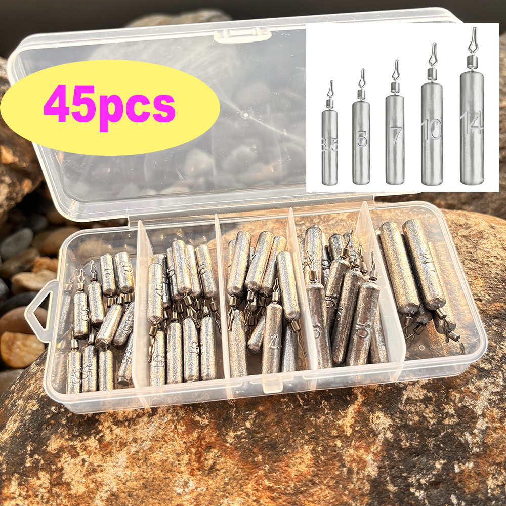 Fishing Lure Box - 45pcs/box Fishing Weight 3.5g 5g 7g
