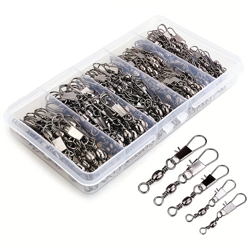Fishing Lure Accessories - 50/200pcs Barrel Snap Swivel Fishing Accessories,
