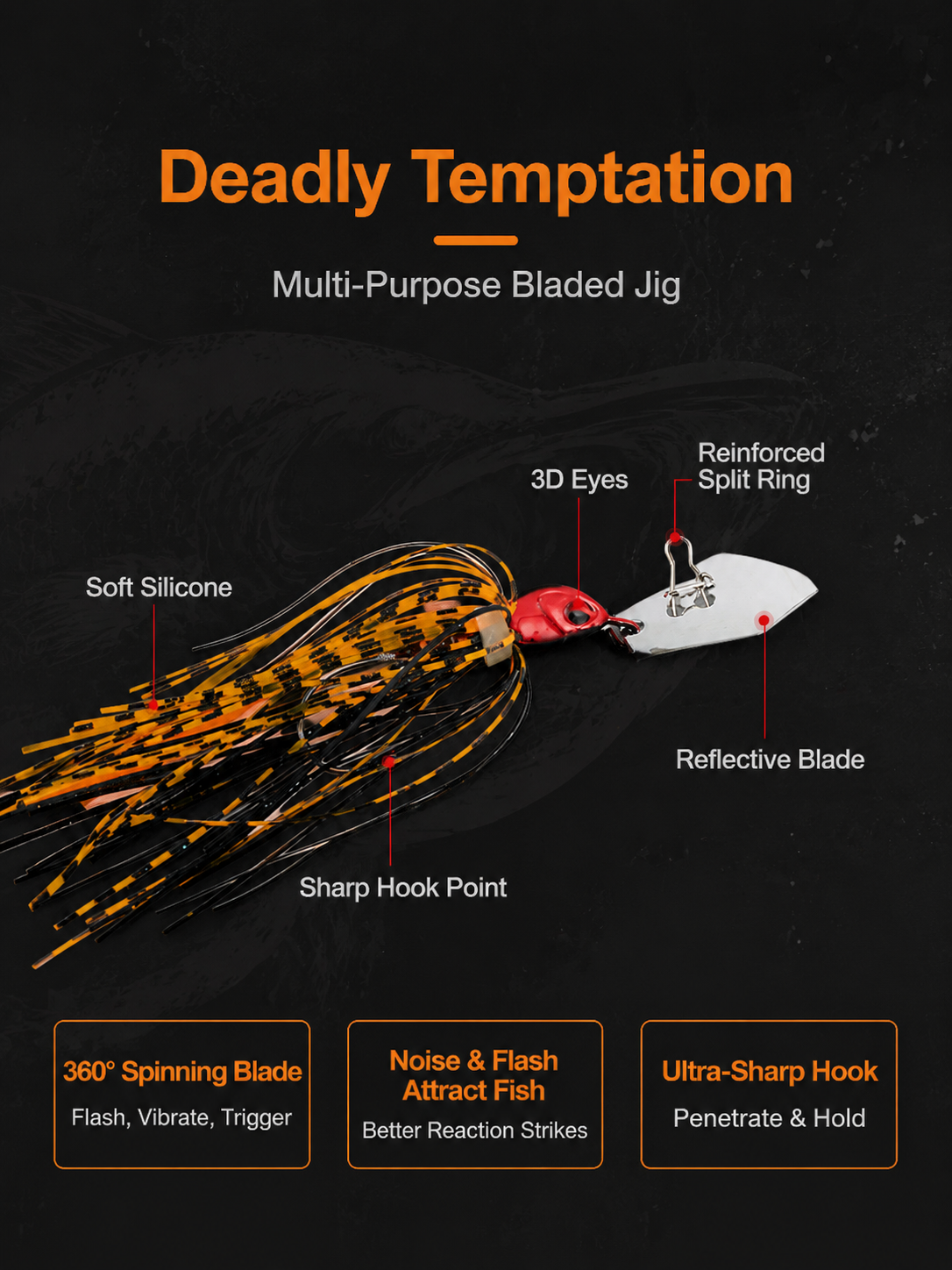 Spinnerbait Lure Set Silicone  - Fishing Lure Blade Bait 评论和价格
