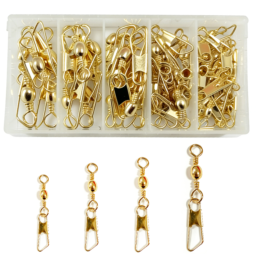 50Pcs Gold Fishing Barrel Swiv - Fishing Lure Accessories 评论和价格