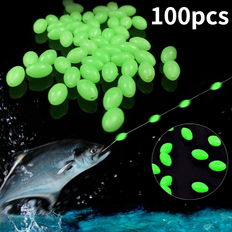 100pcs/lot Oval Night Luminous - Fishing Lure Accessories 评论和价格