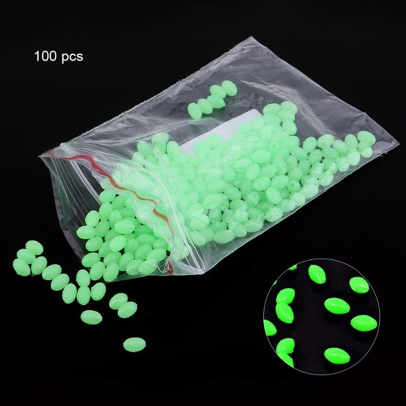 100pcs/lot Oval Night Luminous - Fishing Lure Accessories 评论和价格