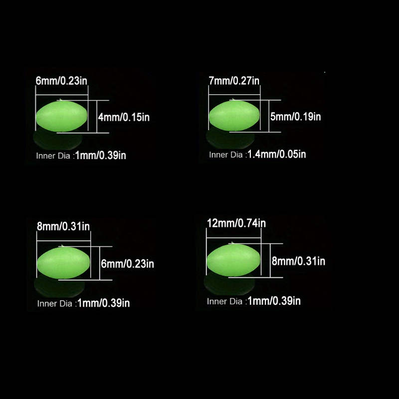 100pcs/lot Oval Night Luminous - Fishing Lure Accessories 评论和价格
