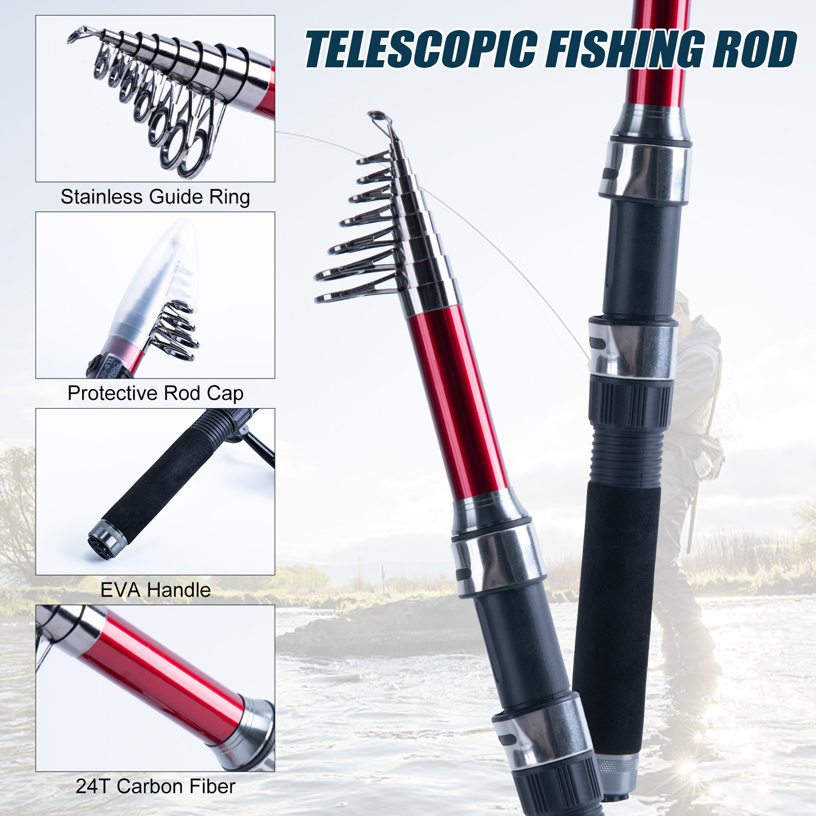 Goture Telescopic Fishing Rod  - Fishing Lure Spinner 评论和价格