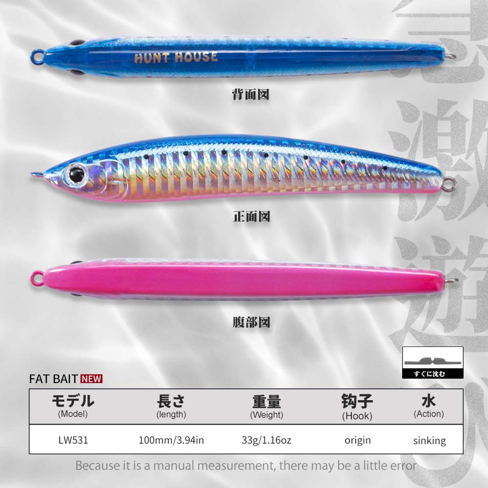 Hunthouse Sinking Pencil Hard  - Fishing Lure Jerkbait 评论和价格