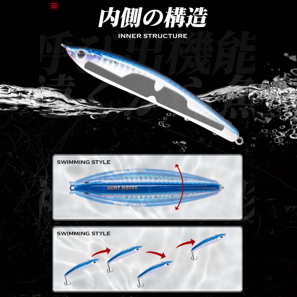 Hunthouse Sinking Pencil Hard  - Fishing Lure Jerkbait 评论和价格