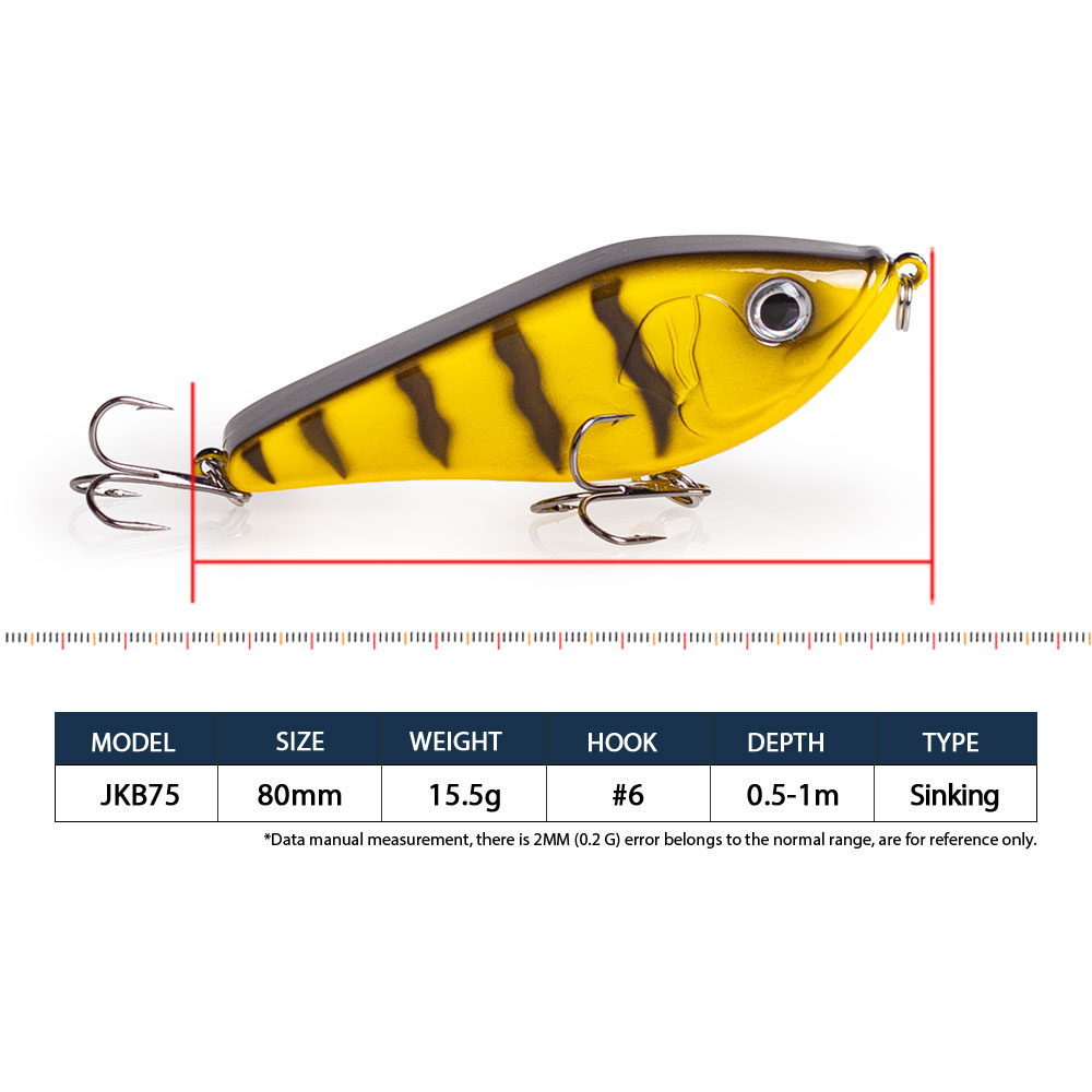 80mm/15.5g Muskies Jerkbait Pi - Fishing Lure Jerkbait 评论和价格
