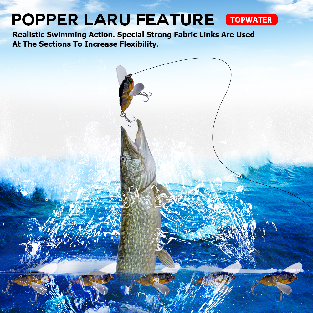 Agoie 6.5g 5cm Topwater Popper - Fishing Lure Popper 评论和价格