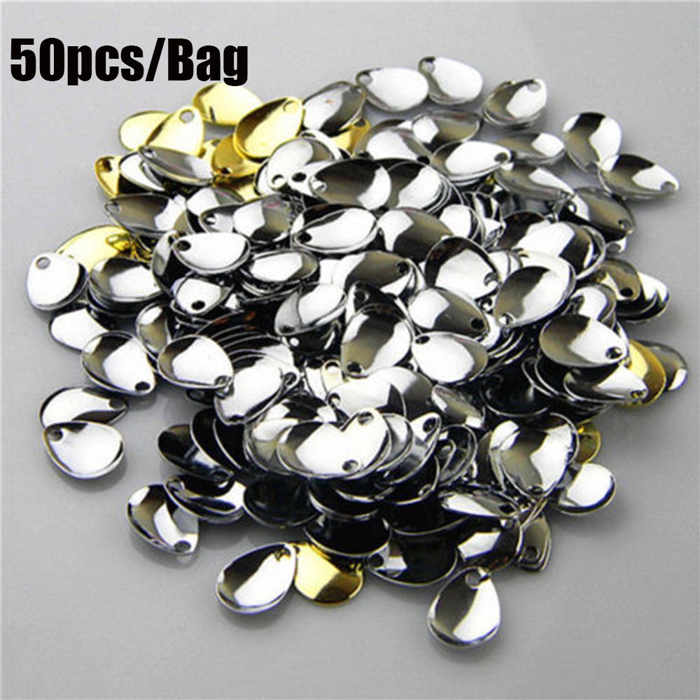 50PCS Silver Smooth Nickel Seq - Fishing Lure Spinner 评论和价格