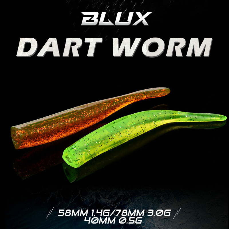 BLUX New Dart Worm Soft Bait 5 - Fishing Lure Soft Plastic 评论和价格