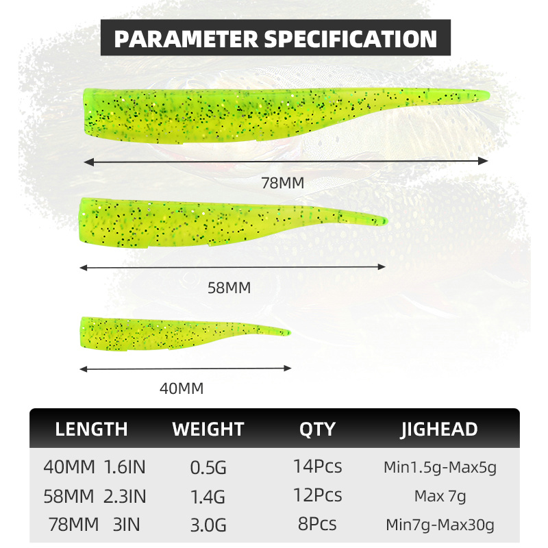 BLUX New Dart Worm Soft Bait 5 - Fishing Lure Soft Plastic 评论和价格