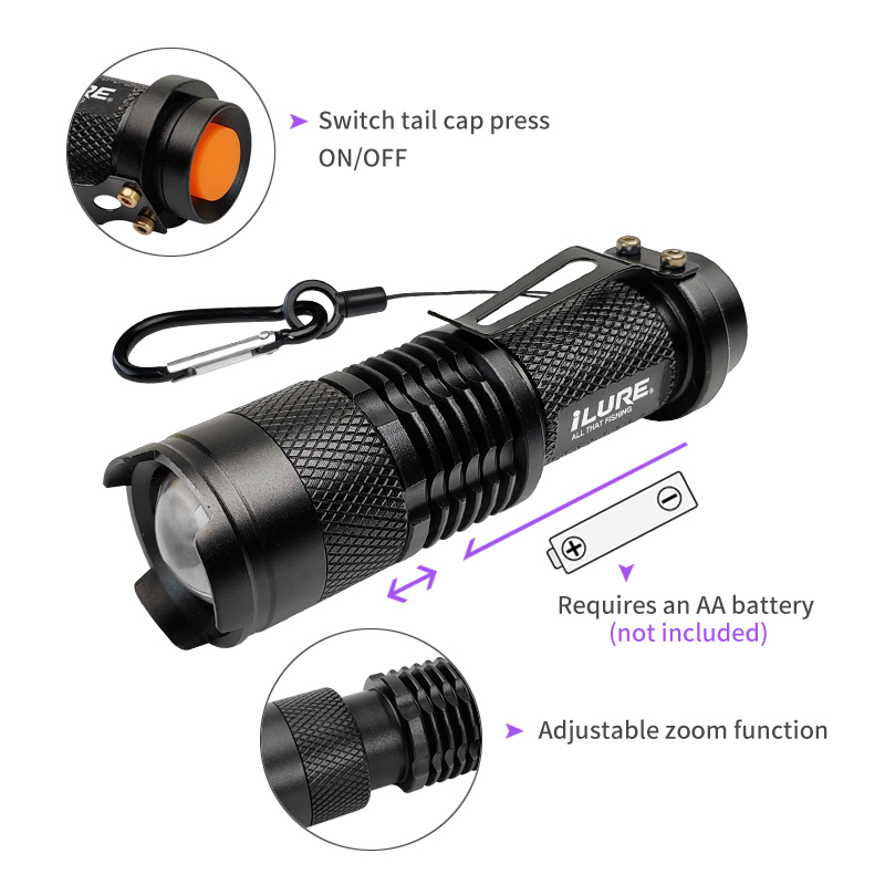 Mini UV Flashlight 395nm Ultra - Fishing Lure Jig 评论和价格
