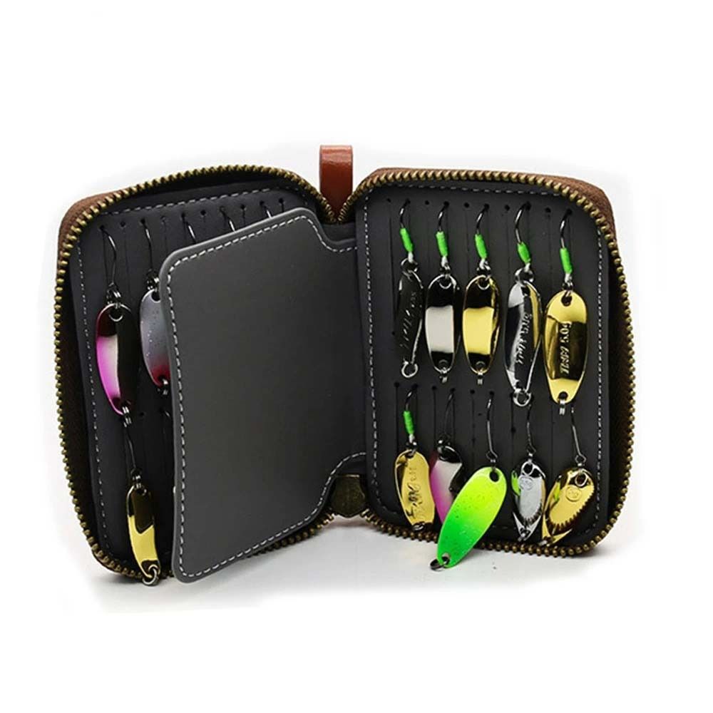 PU Leather Lure Wallet Bag Car - Fishing Lure Spinner 评论和价格