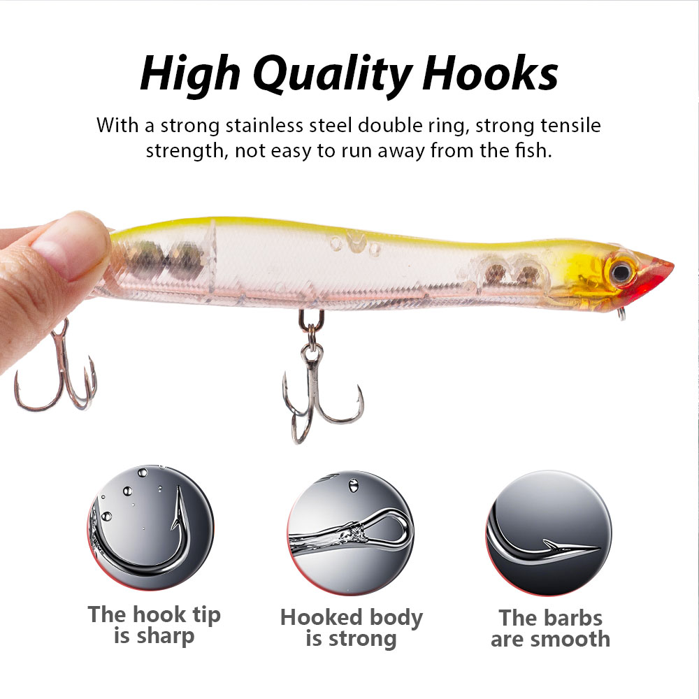 120mm/18g Topwater Pencil Popp - Fishing Lure Popper 评论和价格