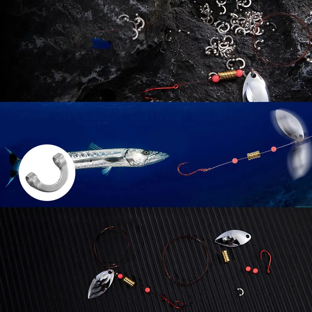 100pcs Fishing U Shaped Fixed  - Fishing Lure Spinner 评论和价格