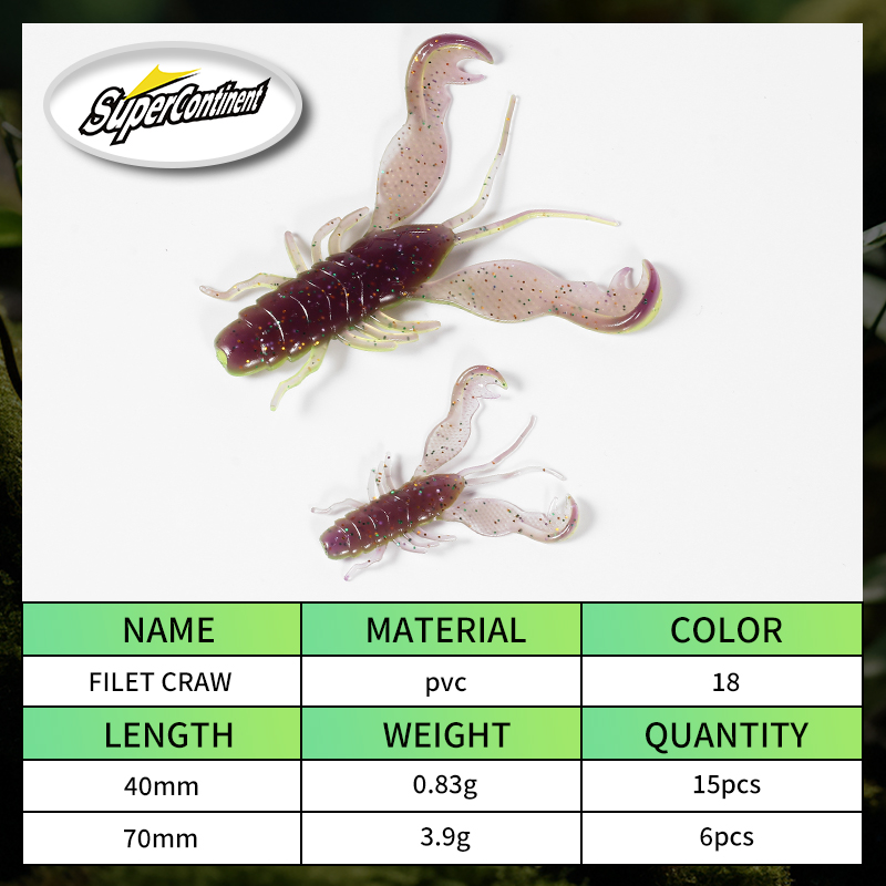 2023 Supercontinent Filet Craw - Fishing Lure Soft Plastic 评论和价格
