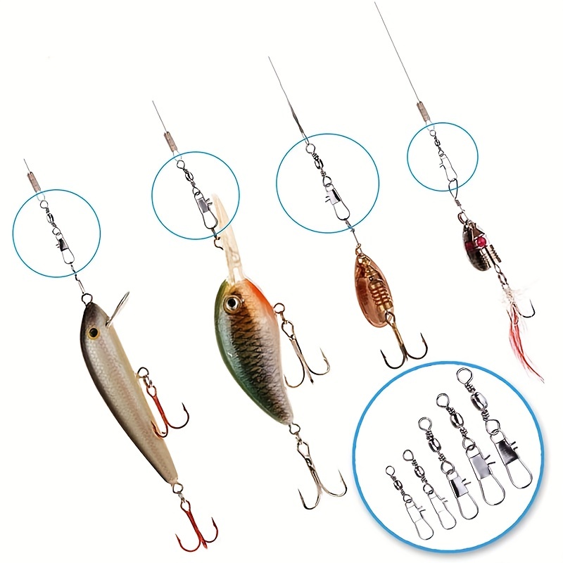50/200pcs Barrel Snap Swivel F - Fishing Lure Accessories 评论和价格
